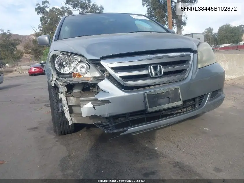 5FNRL38446B102872 2006 Honda Odyssey Ex