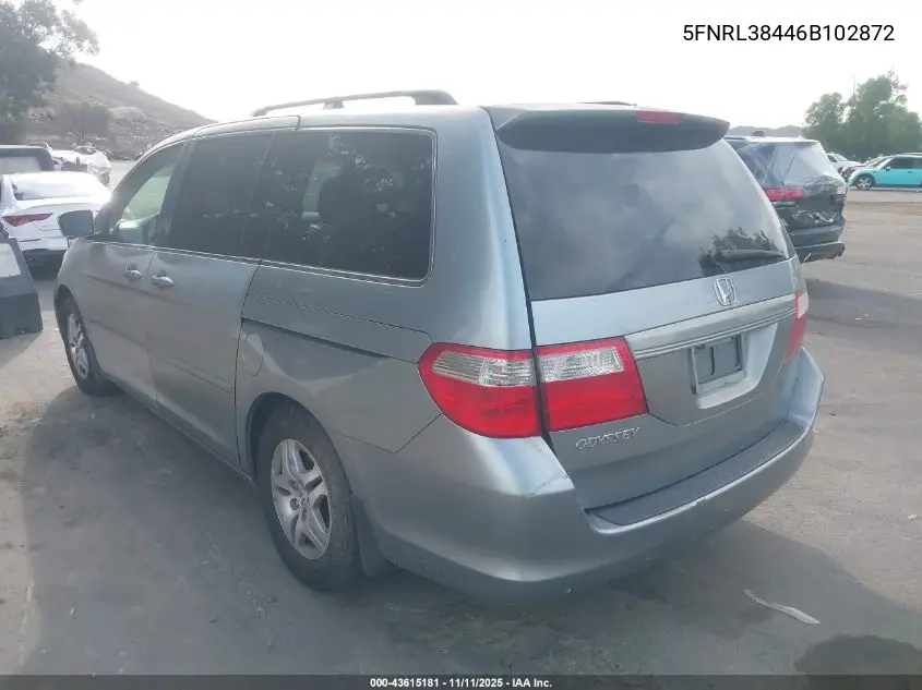 5FNRL38446B102872 2006 Honda Odyssey Ex