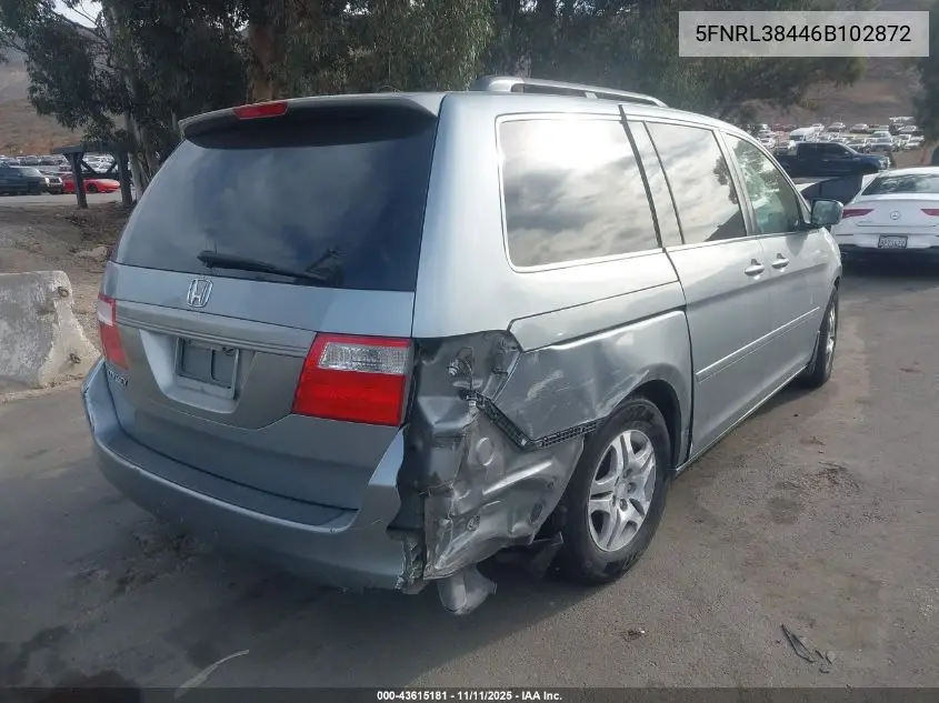 5FNRL38446B102872 2006 Honda Odyssey Ex