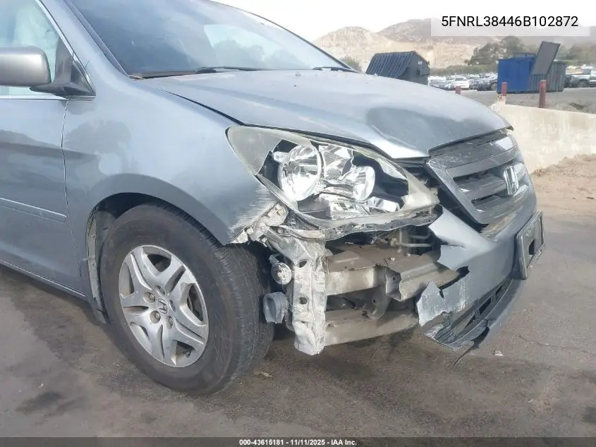 5FNRL38446B102872 2006 Honda Odyssey Ex