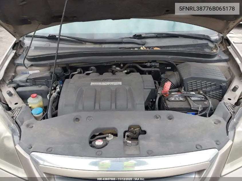 5FNRL38776B065178 2006 Honda Odyssey Ex-L