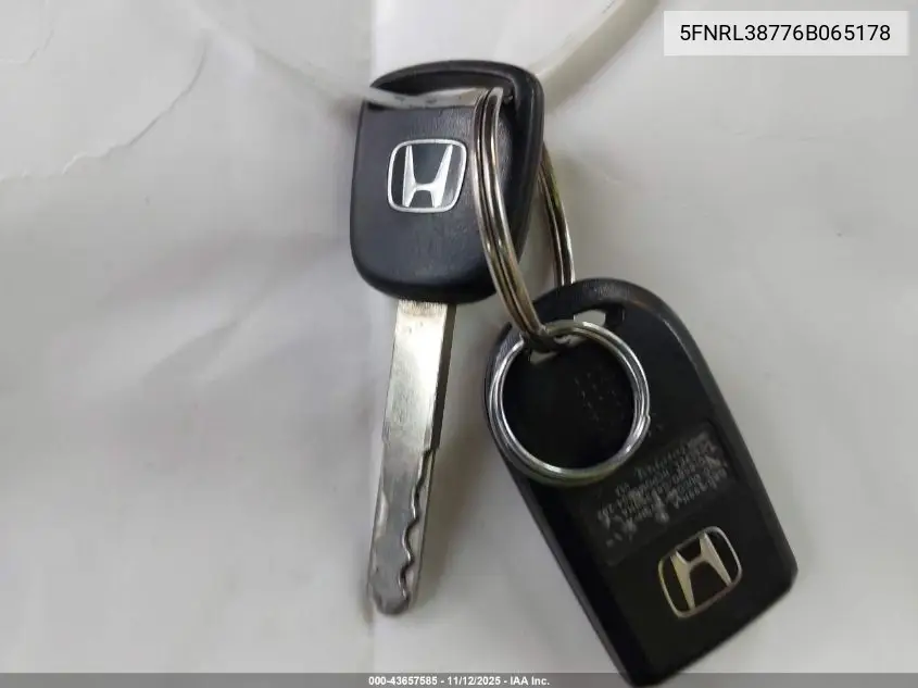 5FNRL38776B065178 2006 Honda Odyssey Ex-L
