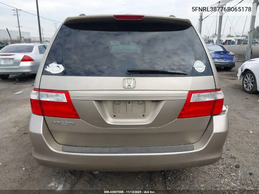 5FNRL38776B065178 2006 Honda Odyssey Ex-L