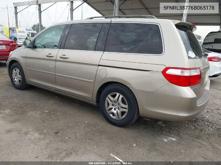 5FNRL38776B065178 2006 Honda Odyssey Ex-L
