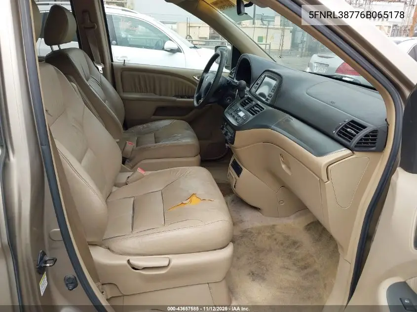 5FNRL38776B065178 2006 Honda Odyssey Ex-L