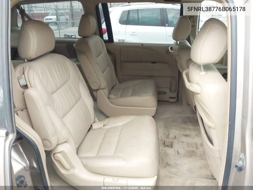 5FNRL38776B065178 2006 Honda Odyssey Ex-L