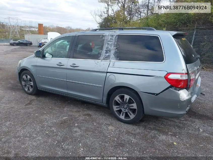 5FNRL38776B094924 2006 Honda Odyssey Ex-L