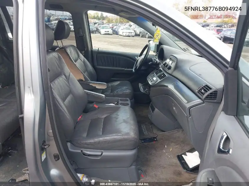 5FNRL38776B094924 2006 Honda Odyssey Ex-L