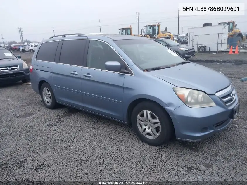 5FNRL38786B099601 2006 Honda Odyssey Ex-L