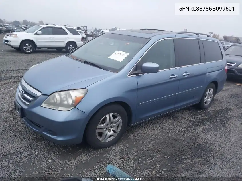 5FNRL38786B099601 2006 Honda Odyssey Ex-L