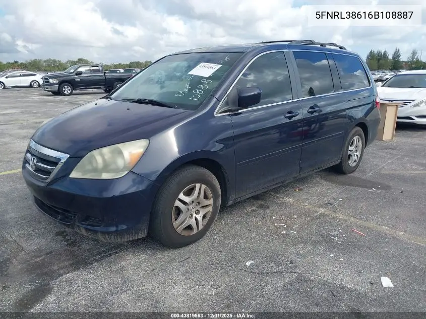 5FNRL38616B108887 2006 Honda Odyssey Ex-L