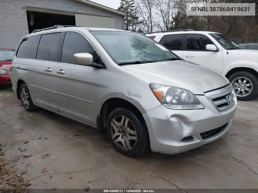 5FNRL38786B419631 2006 Honda Odyssey Ex-L
