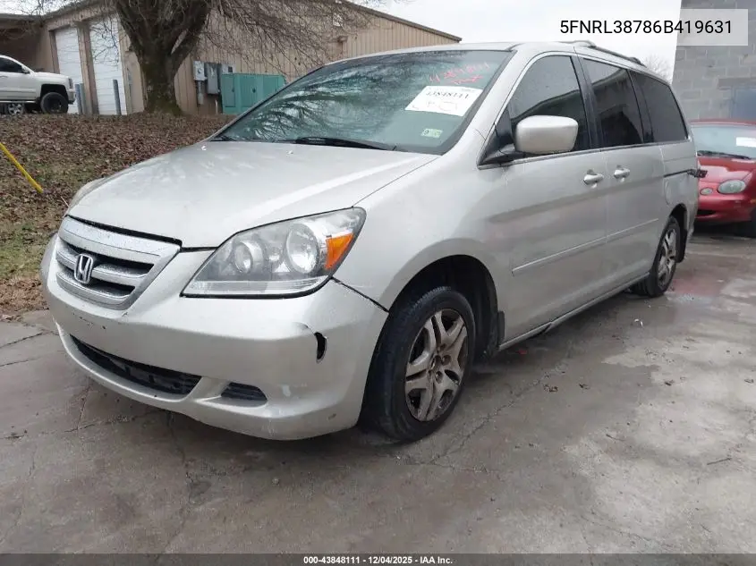 5FNRL38786B419631 2006 Honda Odyssey Ex-L