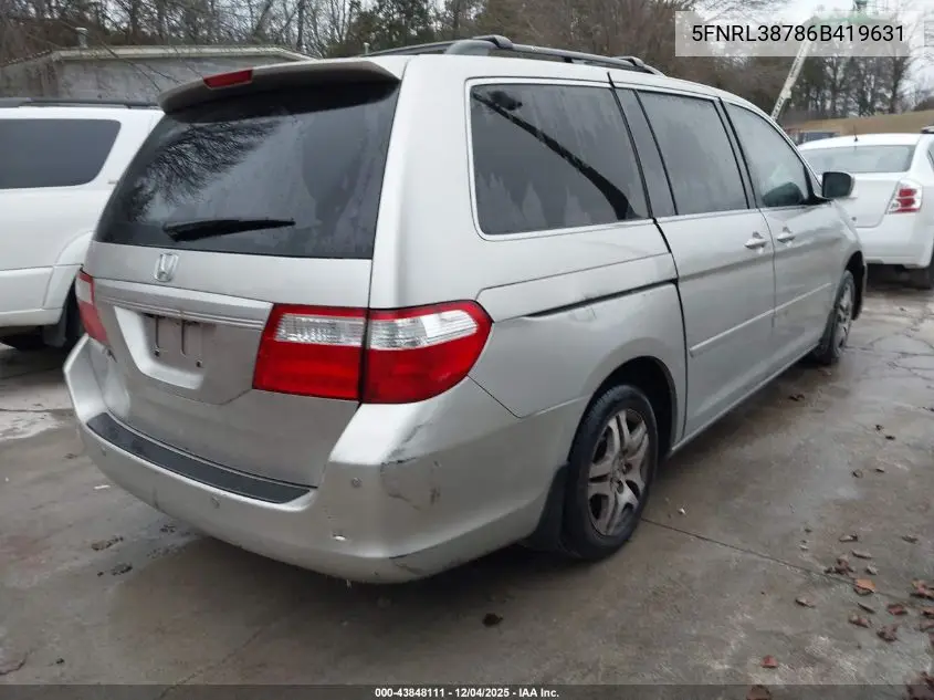 5FNRL38786B419631 2006 Honda Odyssey Ex-L