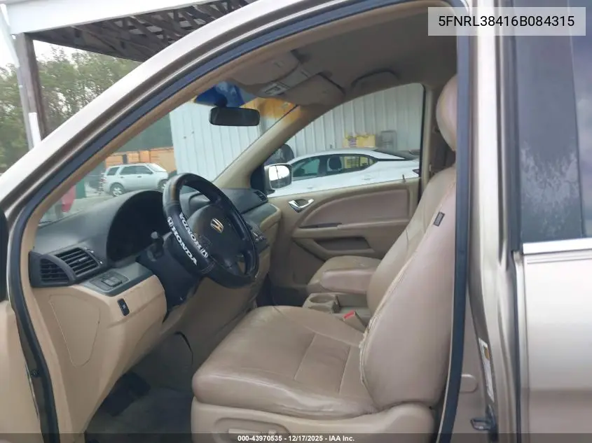 5FNRL38416B084315 2006 Honda Odyssey Ex
