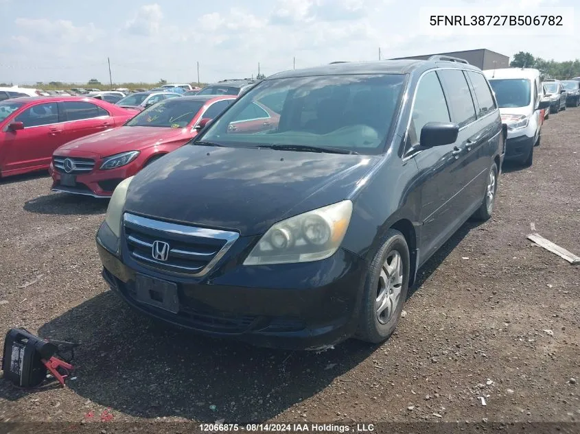 2007 Honda Odyssey VIN: 5FNRL38727B506782 Lot: 12066875