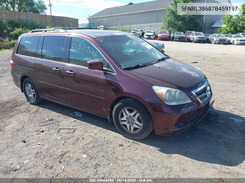 2007 Honda Odyssey Ex-L VIN: 5FNRL38687B459197 Lot: 39484592