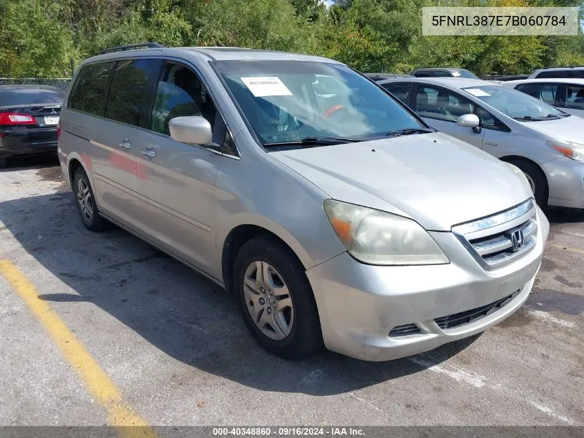 2007 Honda Odyssey Exl VIN: 5FNRL387E7B060784 Lot: 40348860