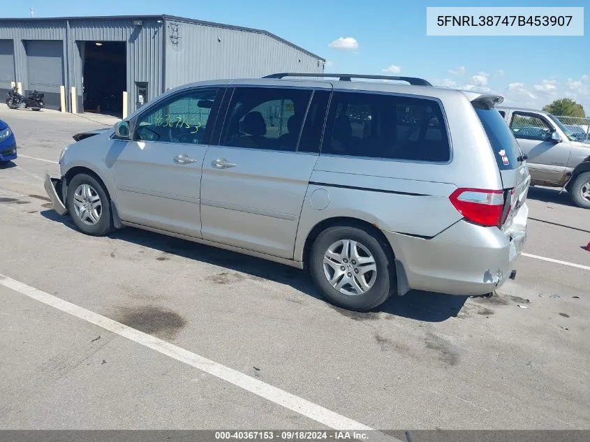 2007 Honda Odyssey Ex-L VIN: 5FNRL38747B453907 Lot: 40367153