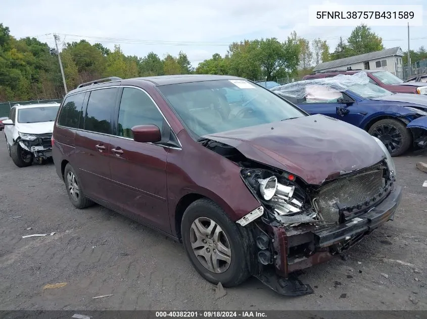 5FNRL38757B431589 2007 Honda Odyssey Ex-L