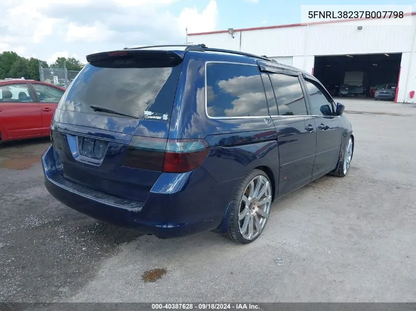 2007 Honda Odyssey Lx VIN: 5FNRL38237B007798 Lot: 40387628