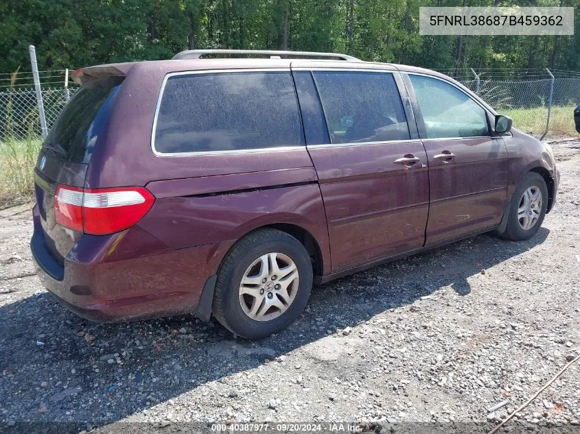 5FNRL38687B459362 2007 Honda Odyssey Ex-L