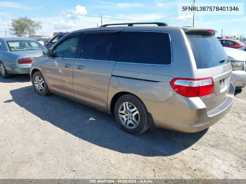 5FNRL38757B401346 2007 Honda Odyssey Ex-L