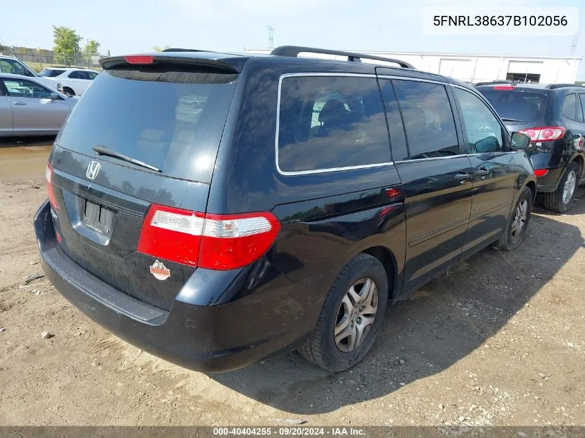 2007 Honda Odyssey Ex-L VIN: 5FNRL38637B102056 Lot: 40404255