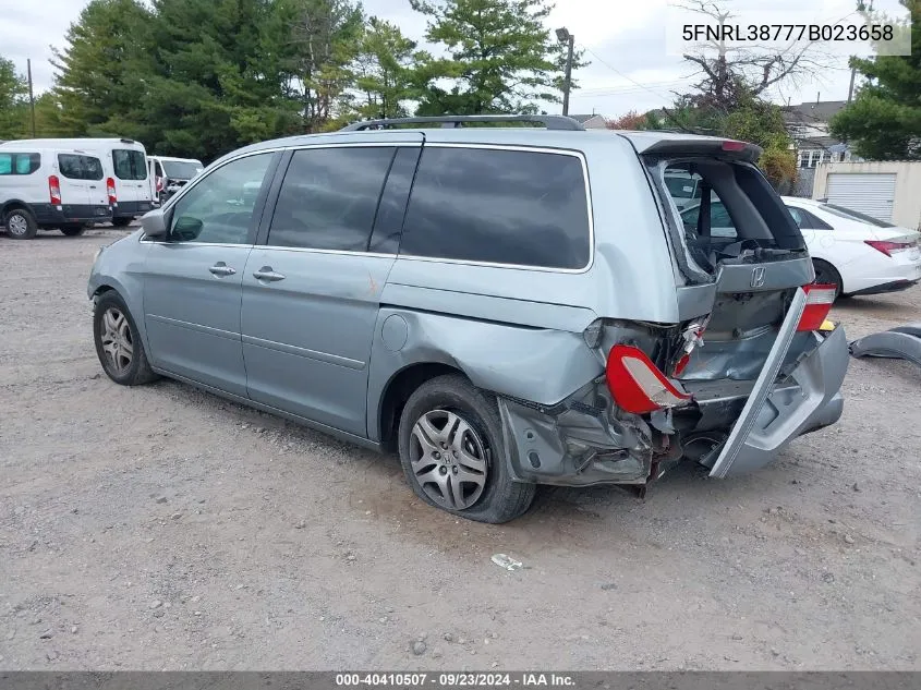 5FNRL38777B023658 2007 Honda Odyssey Exl