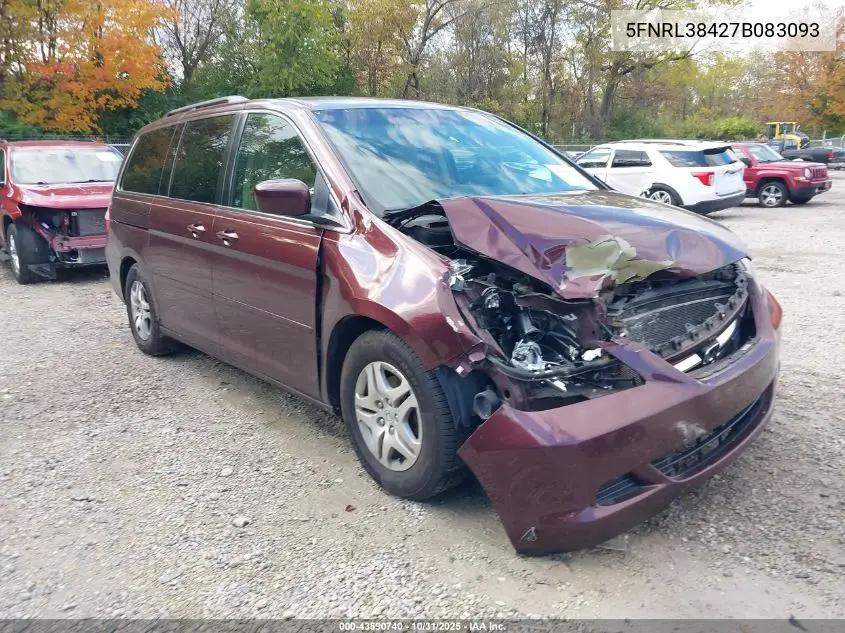 5FNRL38427B083093 2007 Honda Odyssey Ex