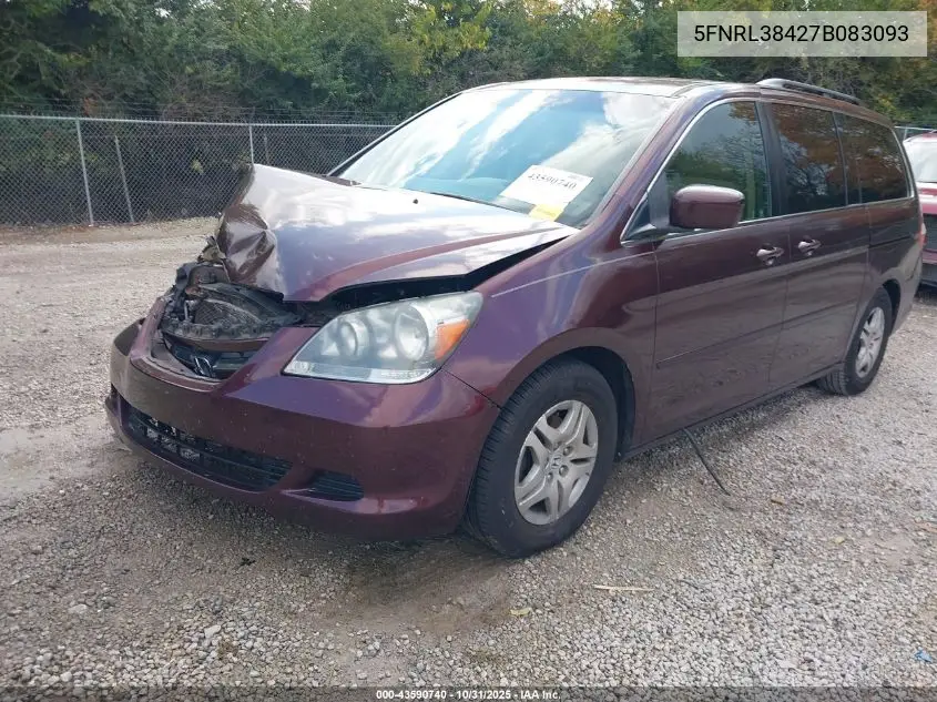 5FNRL38427B083093 2007 Honda Odyssey Ex