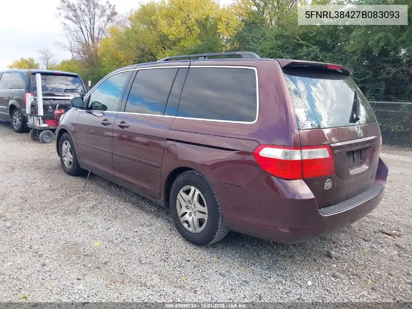 5FNRL38427B083093 2007 Honda Odyssey Ex