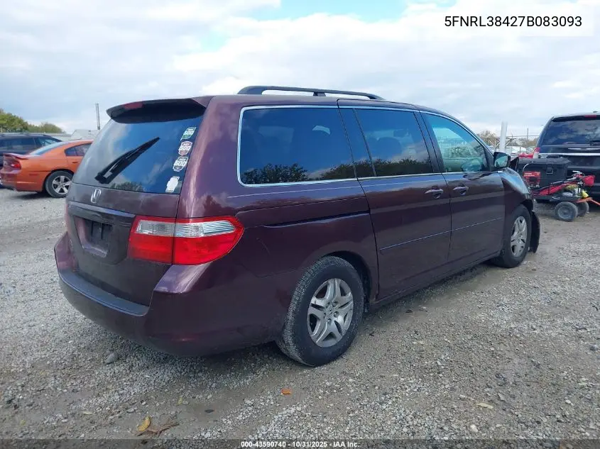 5FNRL38427B083093 2007 Honda Odyssey Ex