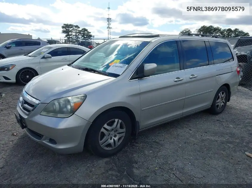 5FNRL38697B095579 2007 Honda Odyssey Ex-L