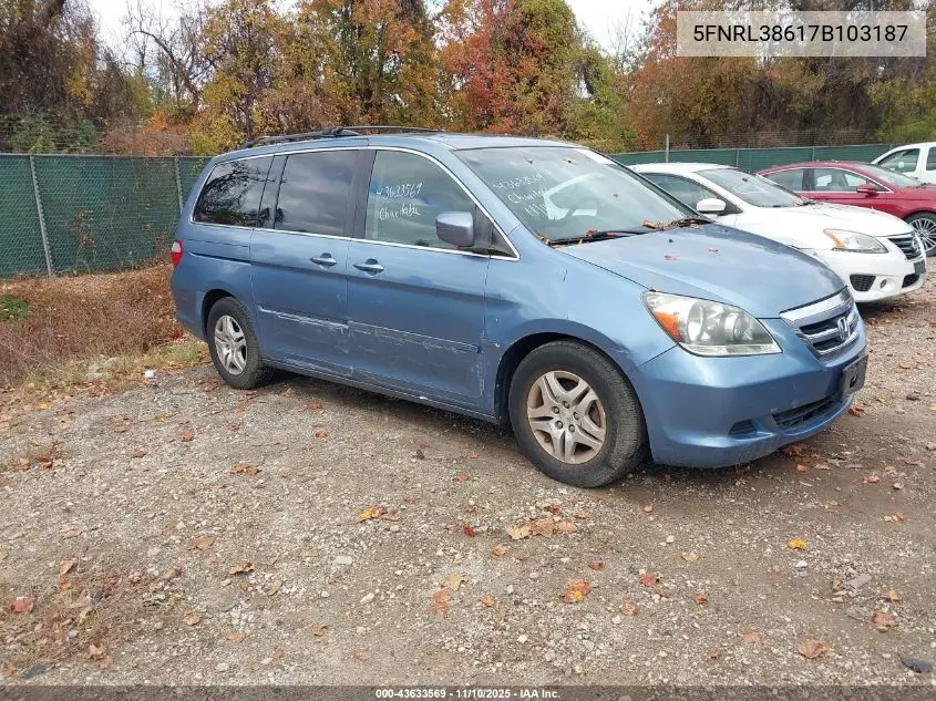 5FNRL38617B103187 2007 Honda Odyssey Ex-L
