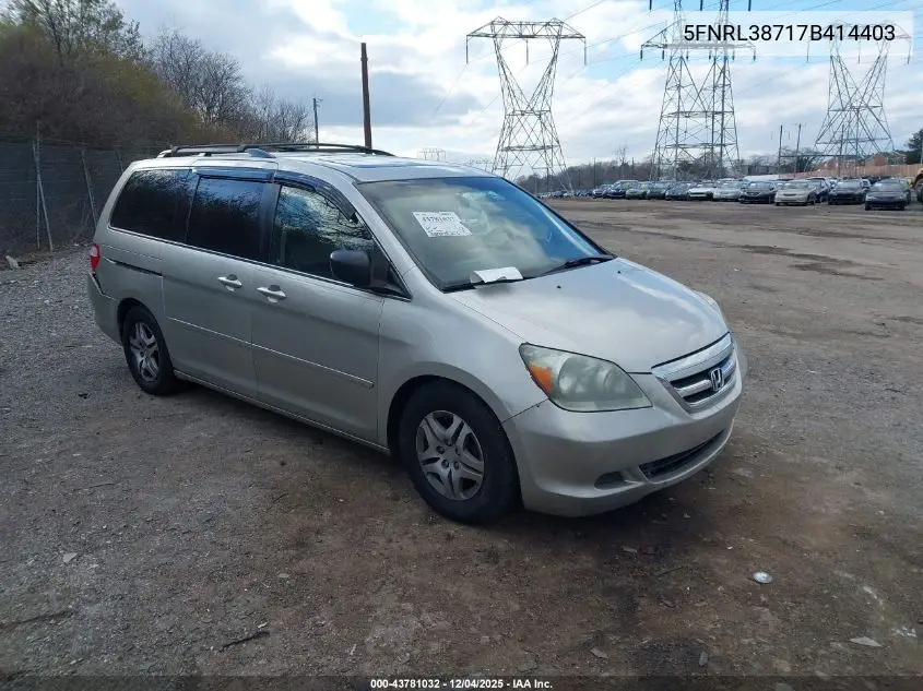 5FNRL38717B414403 2007 Honda Odyssey Ex-L