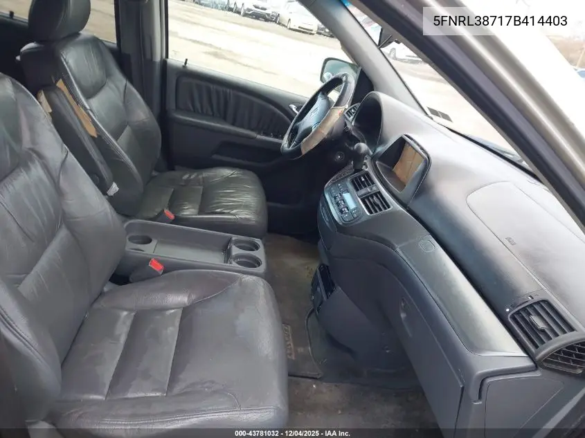 5FNRL38717B414403 2007 Honda Odyssey Ex-L