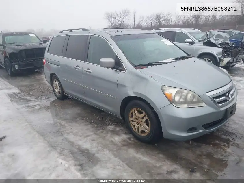 5FNRL38667B068212 2007 Honda Odyssey Ex-L
