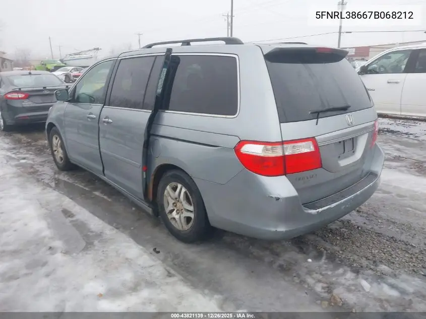 5FNRL38667B068212 2007 Honda Odyssey Ex-L