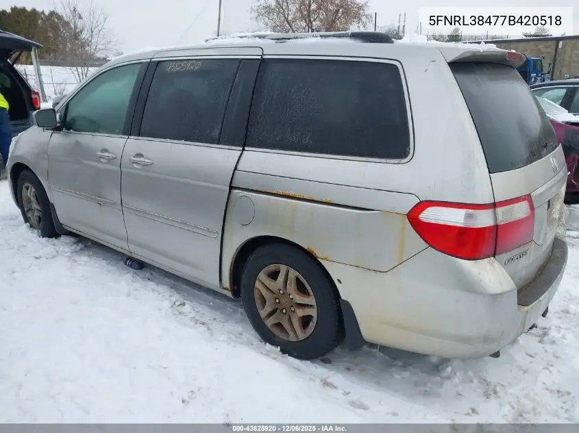 5FNRL38477B420518 2007 Honda Odyssey Ex
