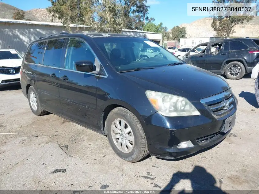 5FNRL38827B040537 2007 Honda Odyssey Touring