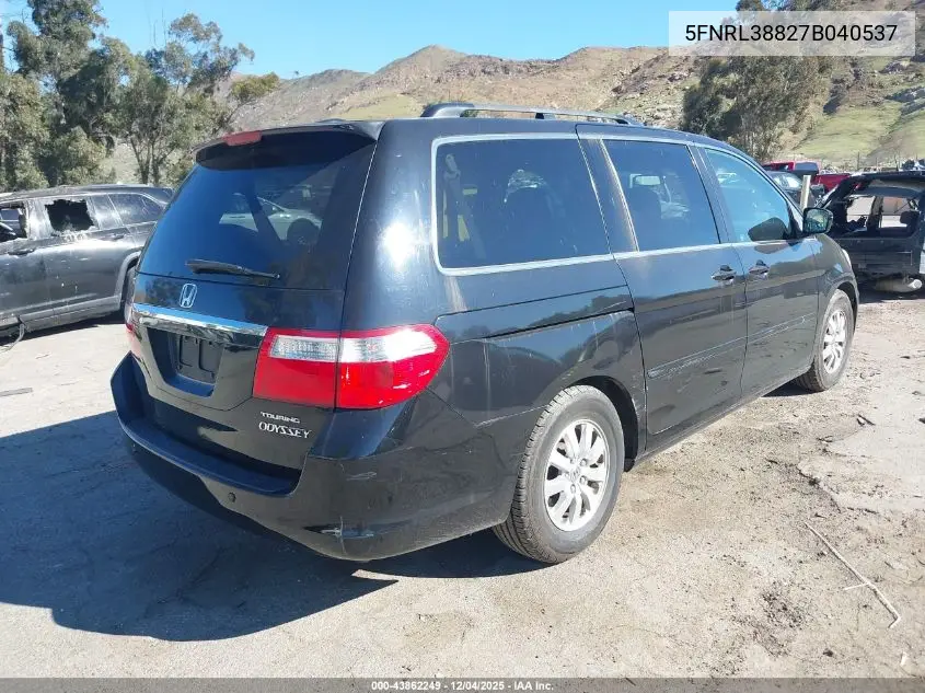 5FNRL38827B040537 2007 Honda Odyssey Touring