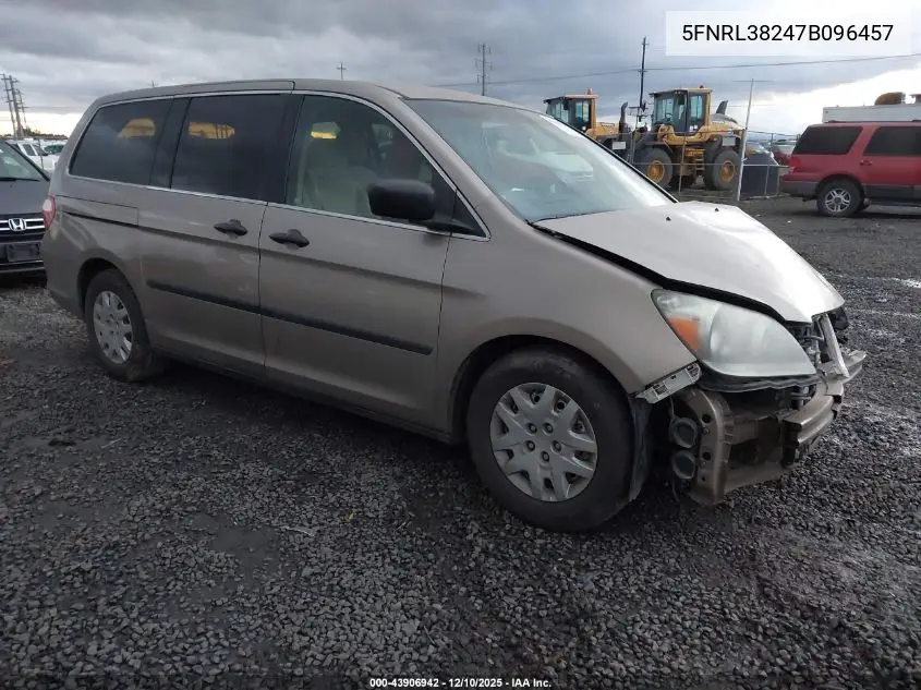 5FNRL38247B096457 2007 Honda Odyssey Lx