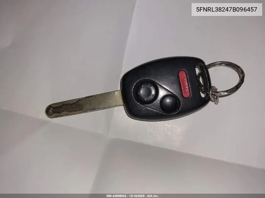5FNRL38247B096457 2007 Honda Odyssey Lx