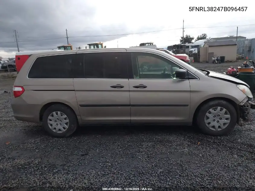 5FNRL38247B096457 2007 Honda Odyssey Lx