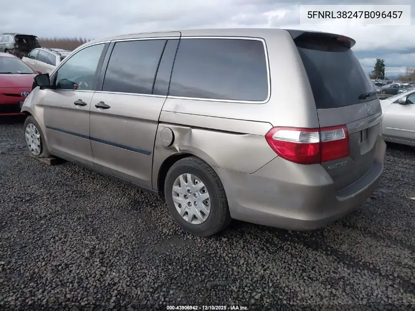 5FNRL38247B096457 2007 Honda Odyssey Lx