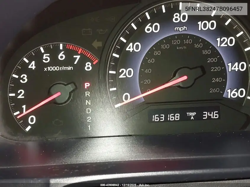 5FNRL38247B096457 2007 Honda Odyssey Lx