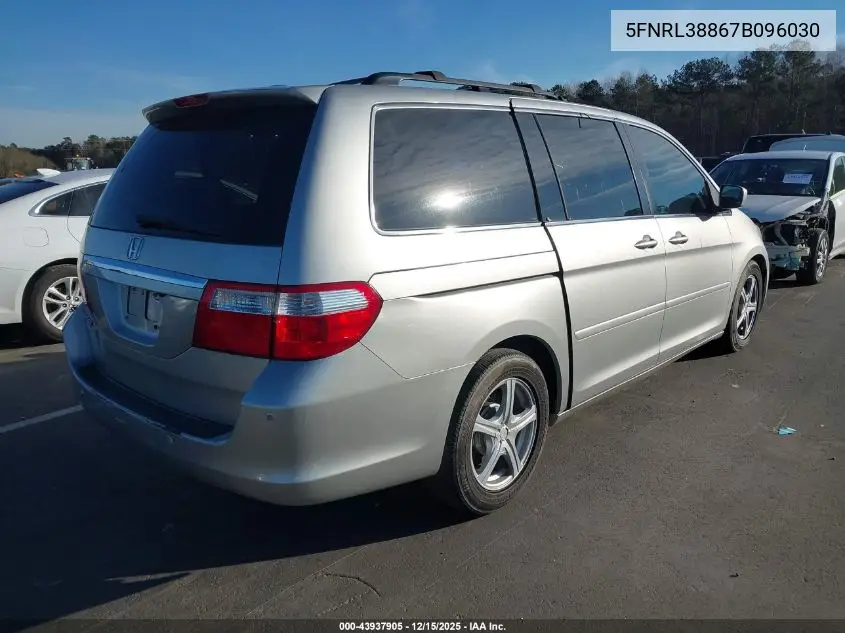5FNRL38867B096030 2007 Honda Odyssey Touring
