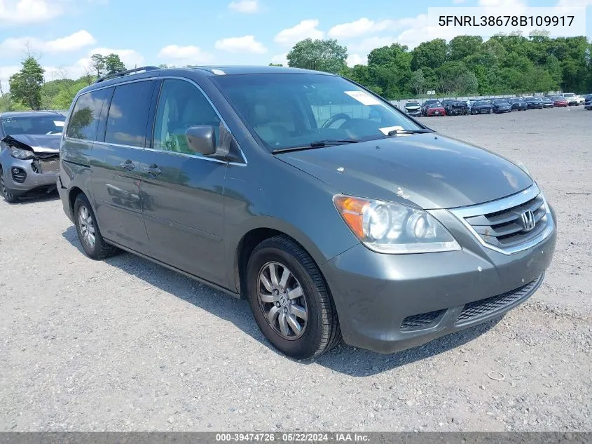 5FNRL38678B109917 2008 Honda Odyssey Ex-L