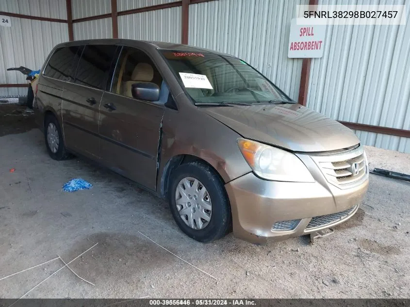 2008 Honda Odyssey Lx VIN: 5FNRL38298B027457 Lot: 39556446